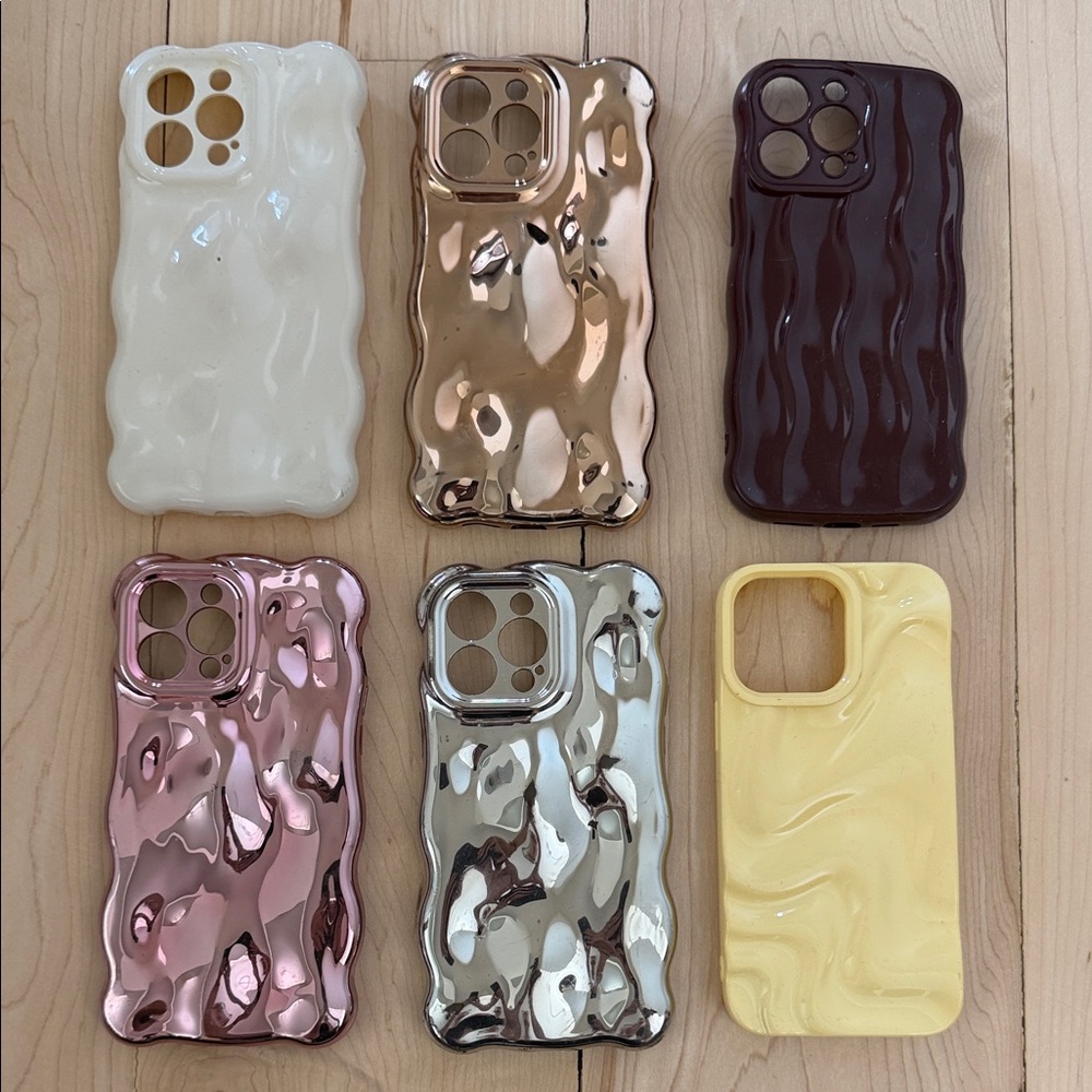 iPhone 14 ProMax Case Set - White, Gold, Brown, Pink, Silver, Yellow